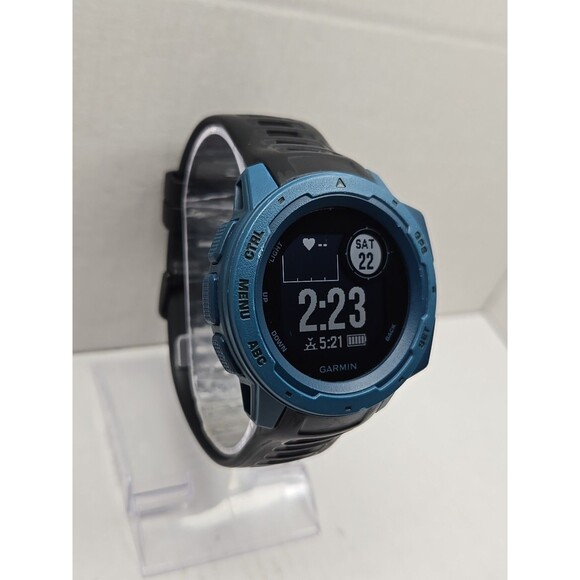 Garmin Instinct Lakeside Blue Rugged GPS Smartwatch 46mm Heart Rate 100M Unisex - Picture 3 of 10